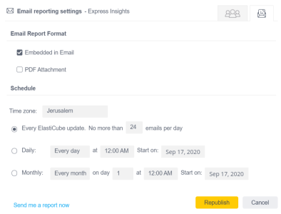 Sending dashboards